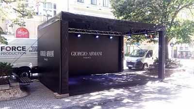 Groundsupportové zastřešení podia 6x3,5m - černá