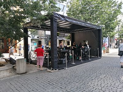 Groundsupportové zastřešení podia 6x3,5m - černá